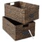 Casafield Water Hyacinth Pantry Baskets with Chalkboard Labels and Chalk Marker, Woven Storage Bin Organizers for Kitchen Shelves